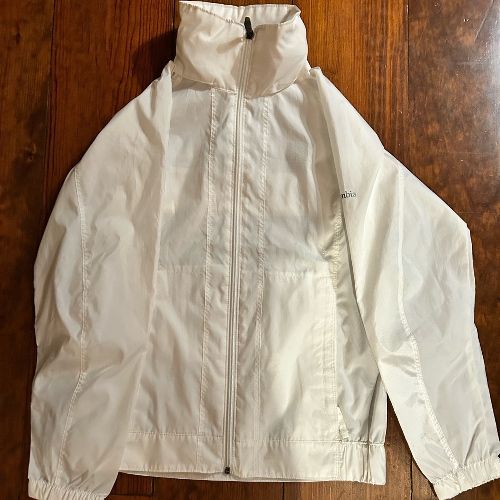 Columbia white windbreaker